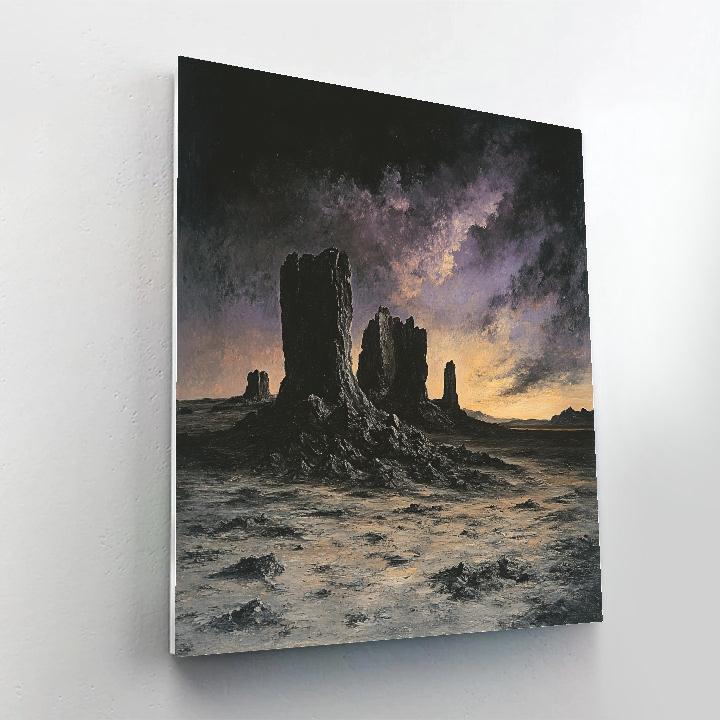 Francisco Goya Inspired Weathered Rocks At Dusk DIY paint by numbers