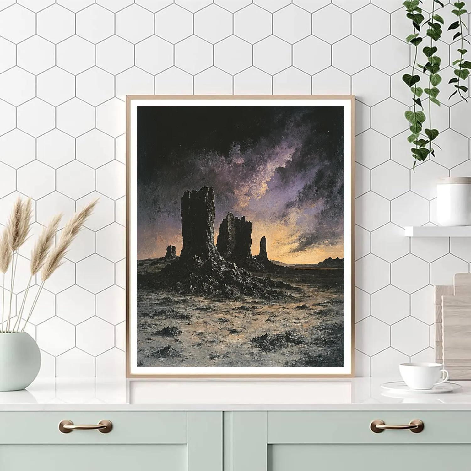 Francisco Goya Inspired Weathered Rocks At Dusk DIY paint by numbers