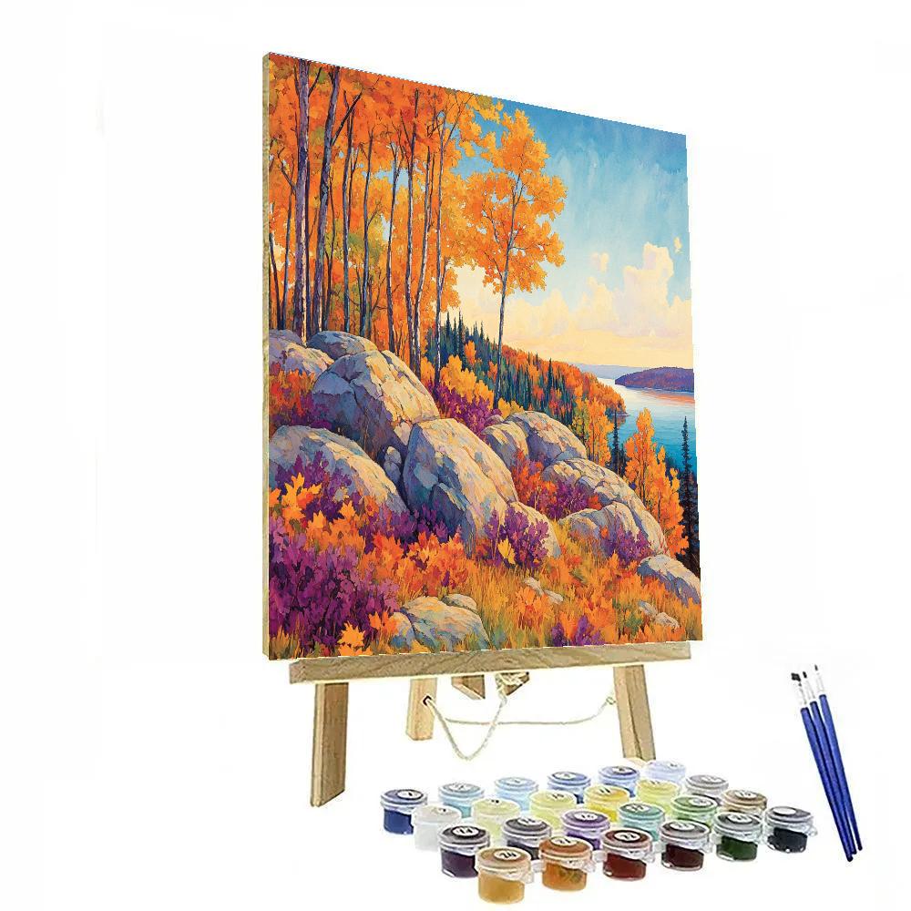 Franklin Carmichael Inspired Golden Autumn Ridge paint by numbers