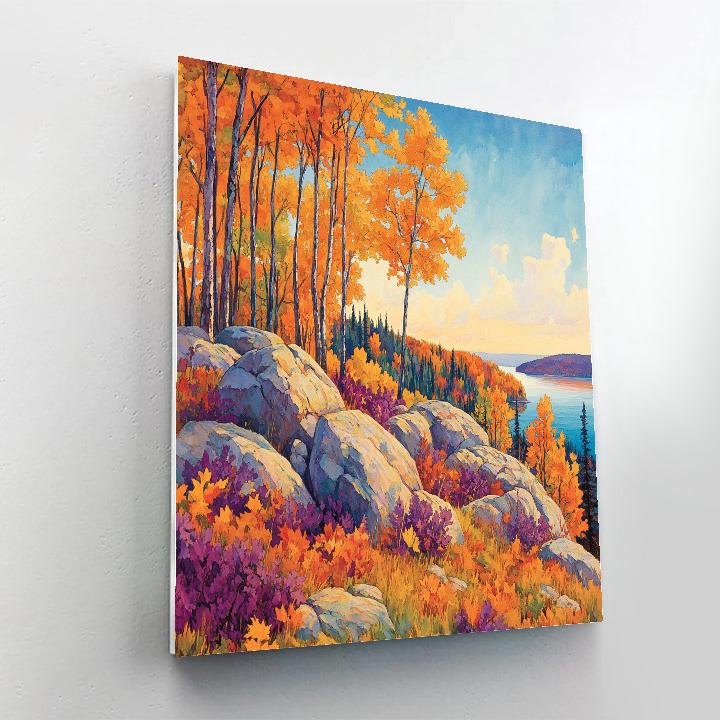 Franklin Carmichael Inspired Golden Autumn Ridge paint by numbers