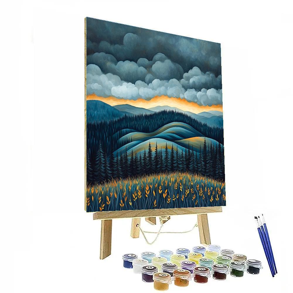 Frederick Varley Inspired Wind Swept Ridge With Storm Charged Sky Painting by numbers kit