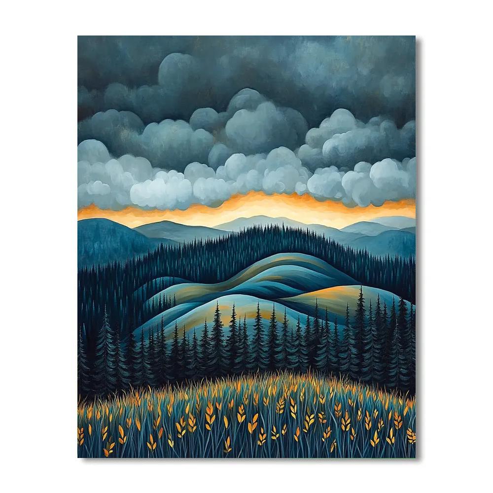 Frederick Varley Inspired Wind Swept Ridge With Storm Charged Sky Painting by numbers kit