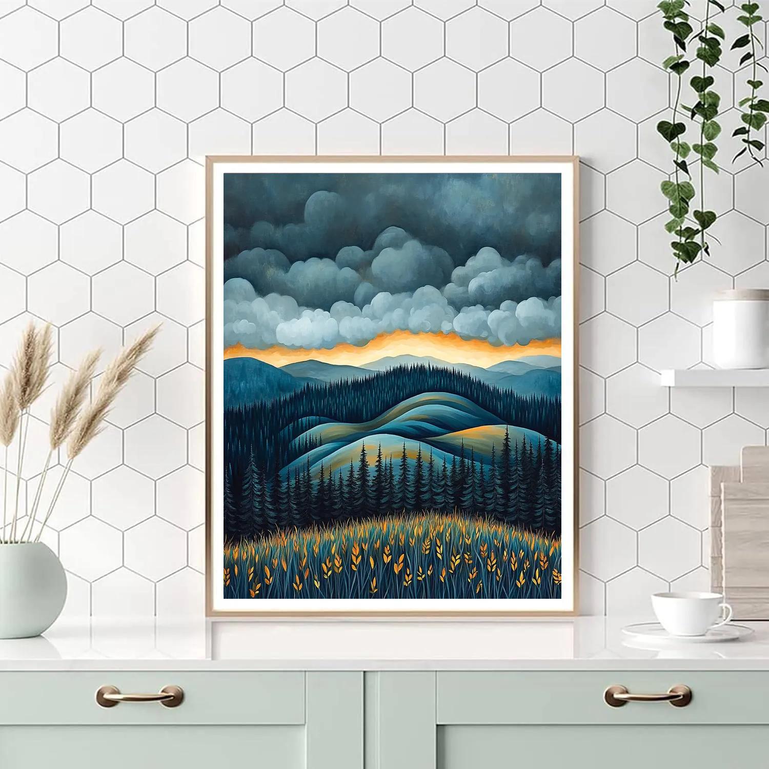 Frederick Varley Inspired Wind Swept Ridge With Storm Charged Sky Painting by numbers kit