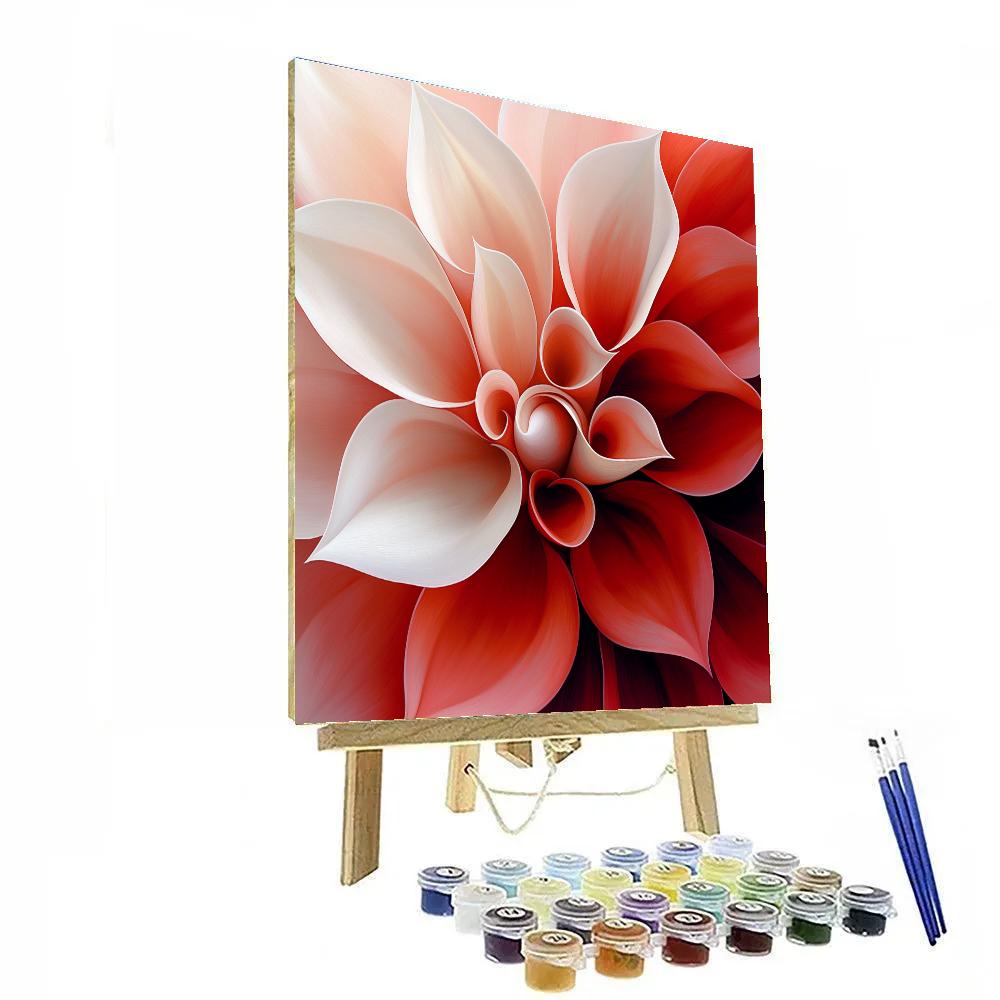 Georgia O’Keeffe Inspired Monumental Red Petal Close-Up Paint by numbers art