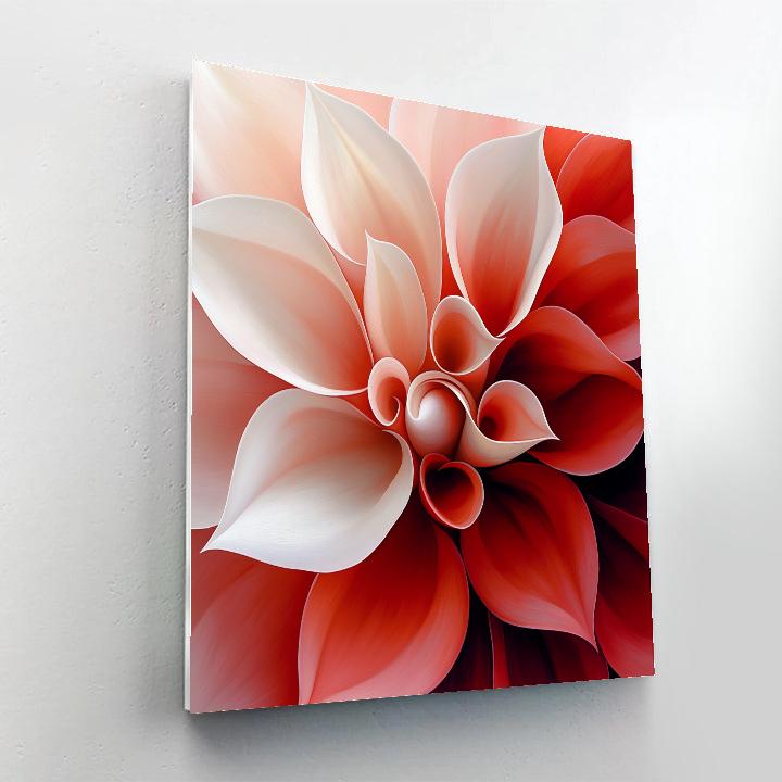 Georgia O’Keeffe Inspired Monumental Red Petal Close-Up Paint by numbers art