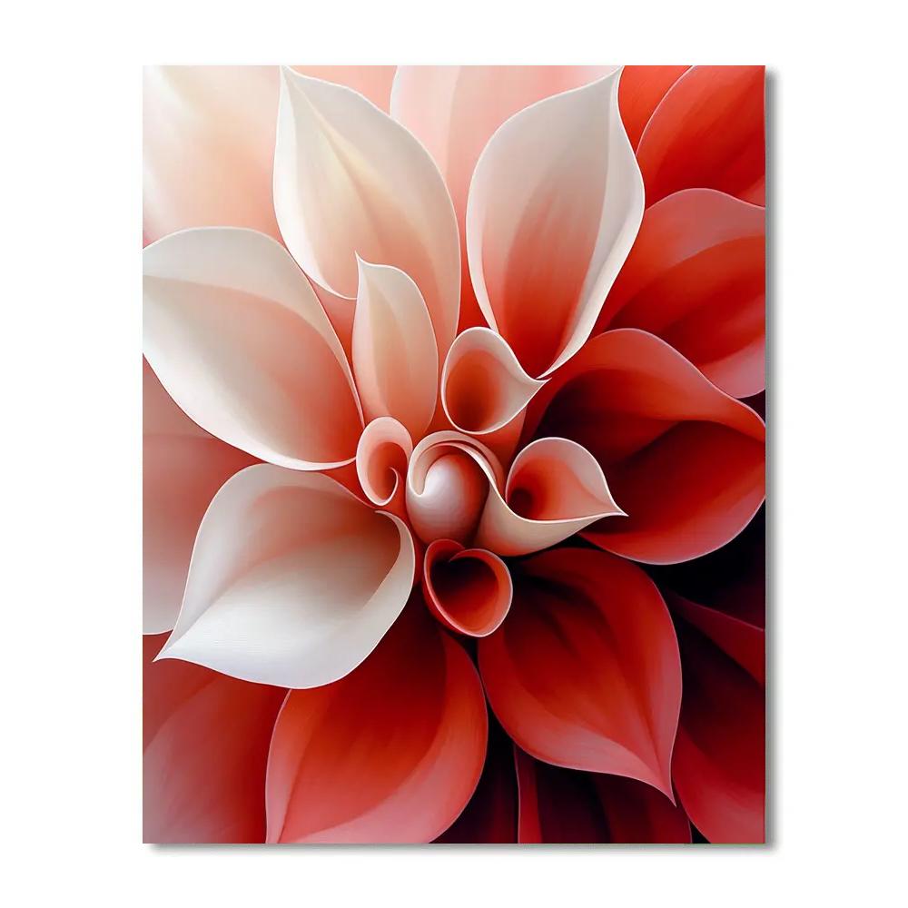 Georgia O’Keeffe Inspired Monumental Red Petal Close-Up Paint by numbers art