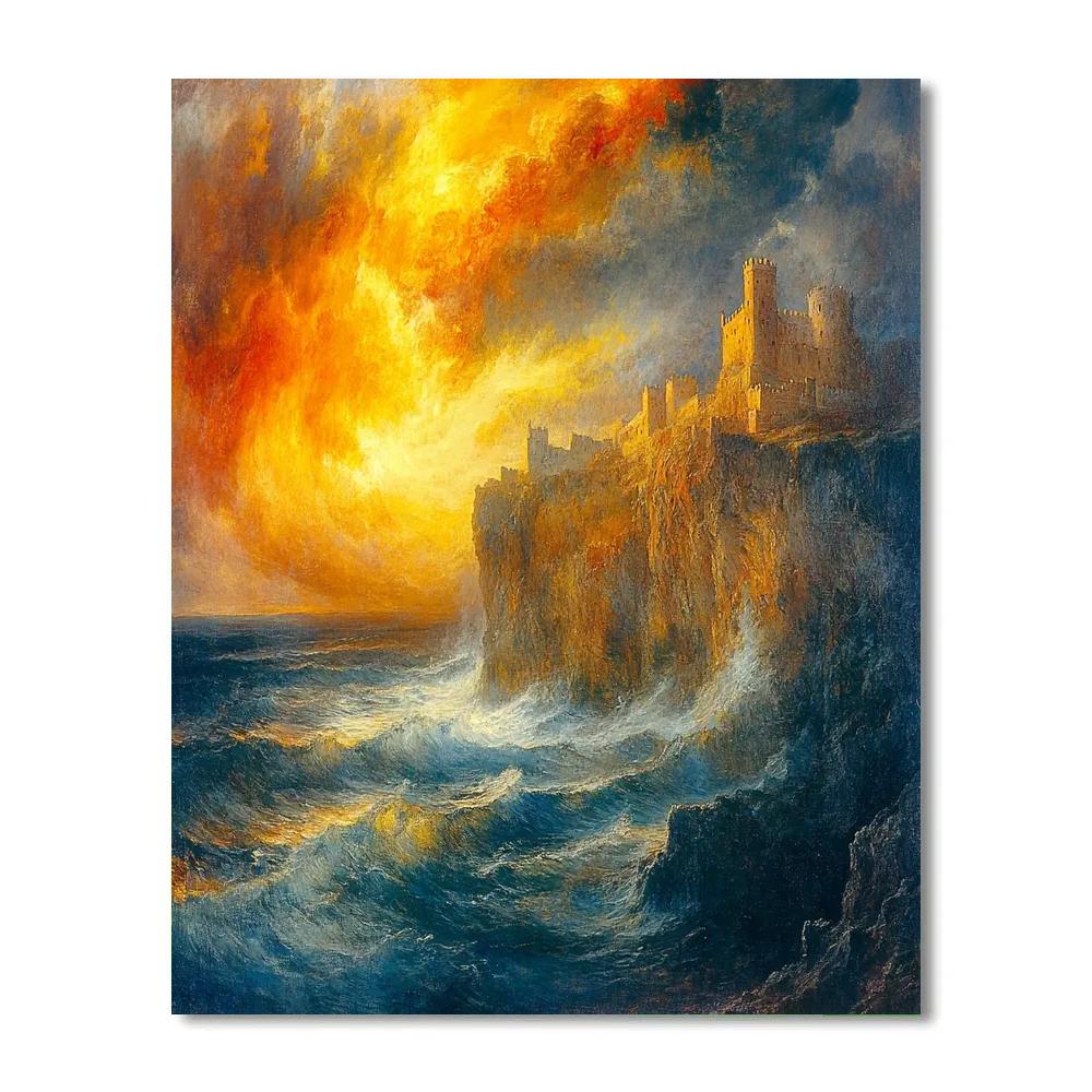 JMW Turner Inspired Stormy Coastal Landscape Numbered painting kits