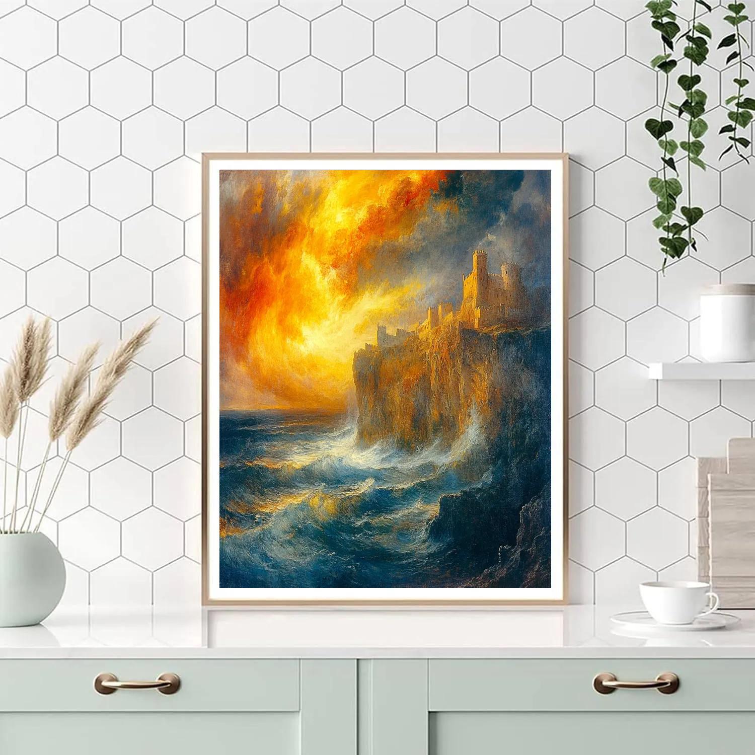 JMW Turner Inspired Stormy Coastal Landscape Numbered painting kits