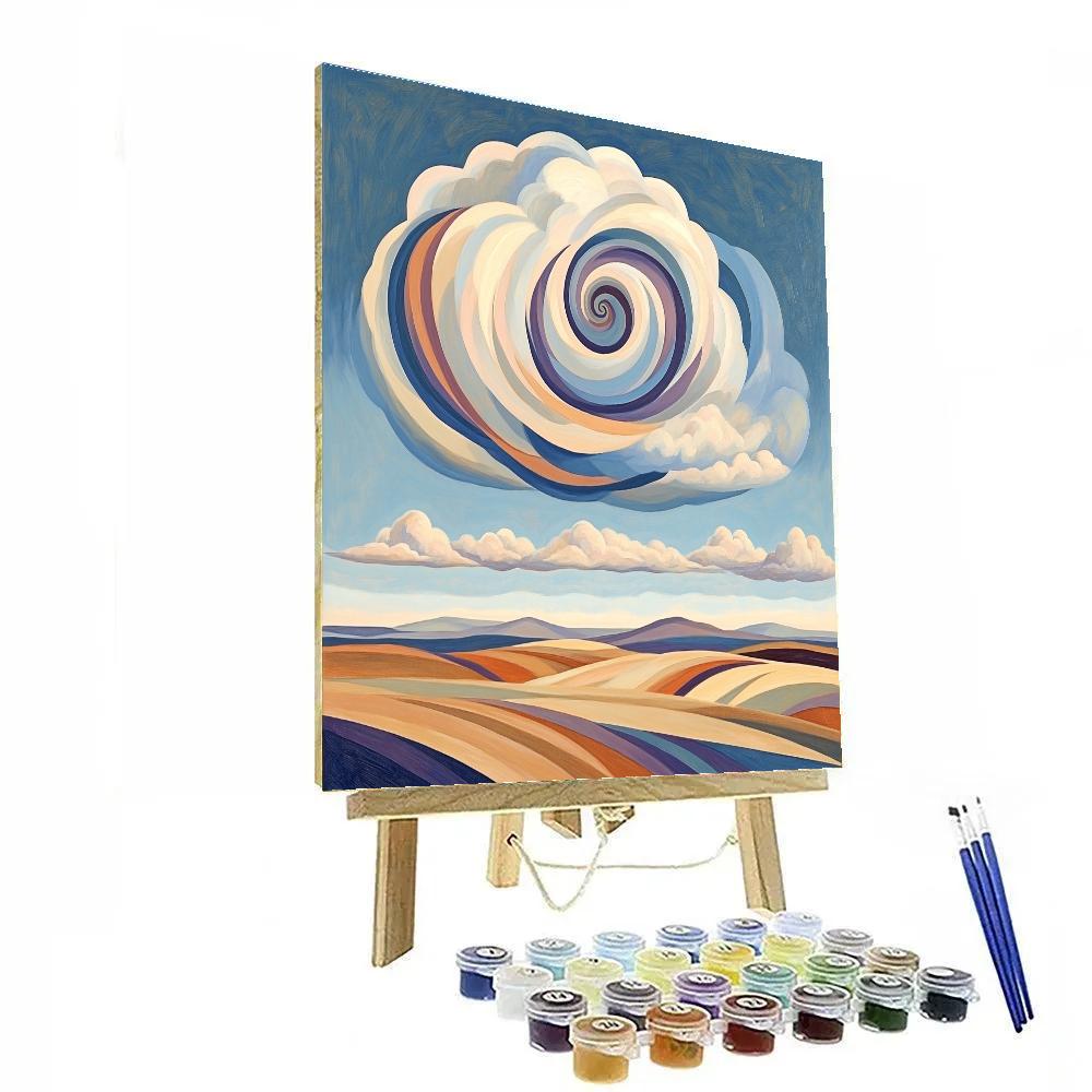Georgia O’Keeffe Inspired Spiraling Cloud Over Mesa Painting by numbers kit