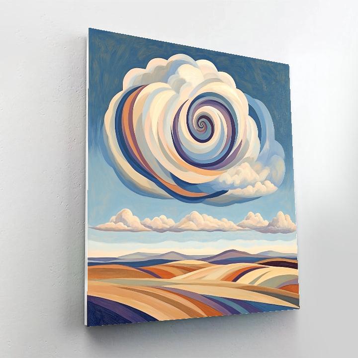 Georgia O’Keeffe Inspired Spiraling Cloud Over Mesa Painting by numbers kit