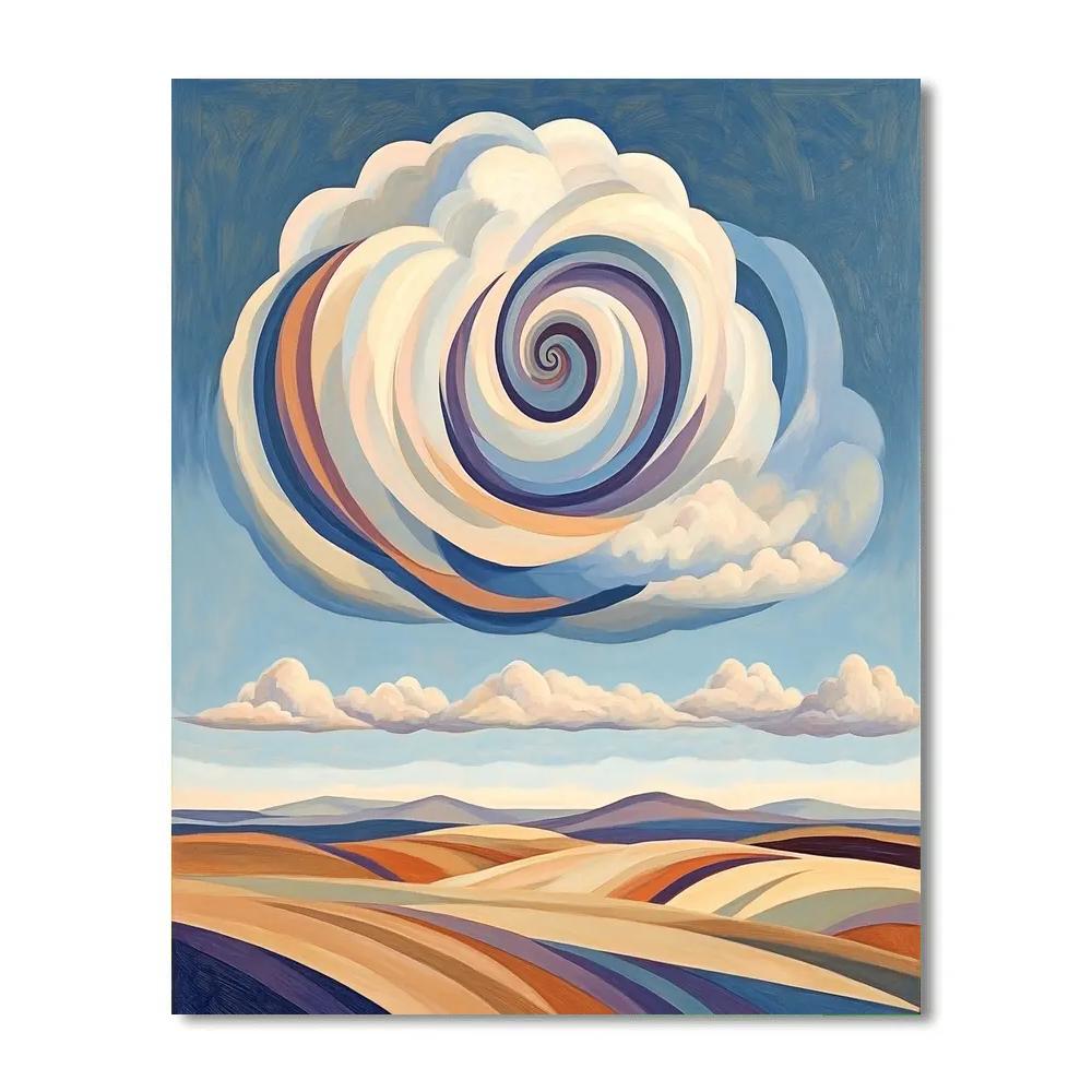 Georgia O’Keeffe Inspired Spiraling Cloud Over Mesa Painting by numbers kit