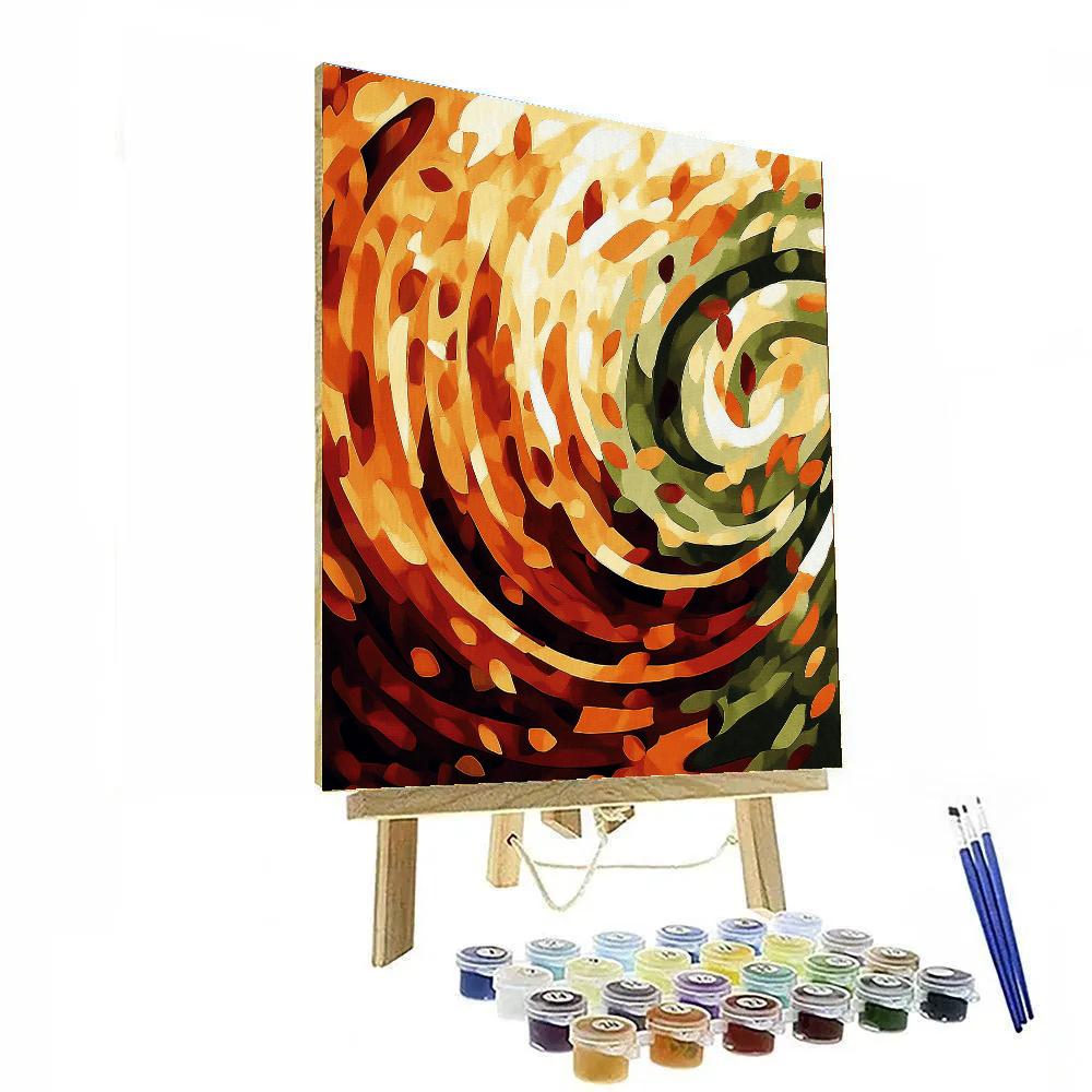 Jackson Pollock Inspired Turbulent Autumn Waves paint by number