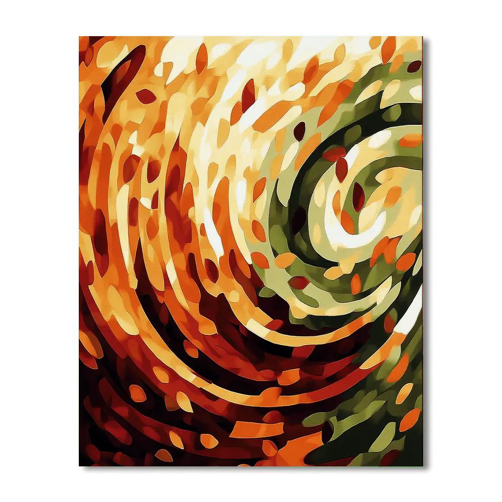 Jackson Pollock Inspired Turbulent Autumn Waves paint by number