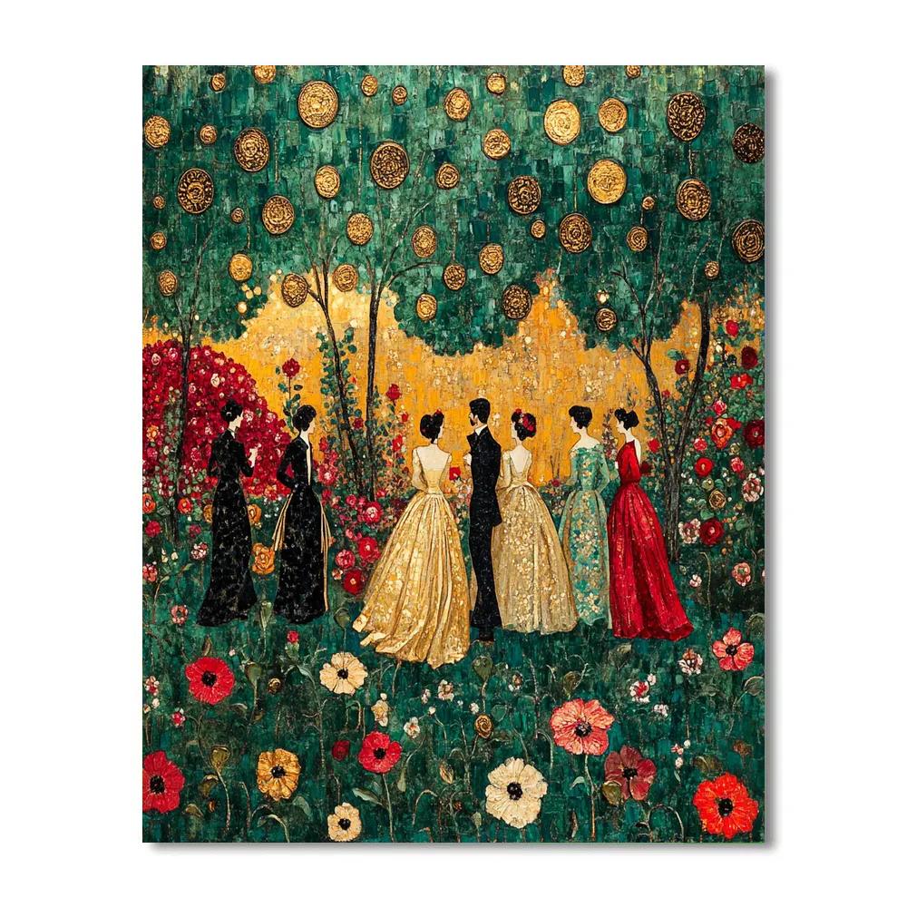 Klimt Inspired Floral Celebration Paint by numbers art