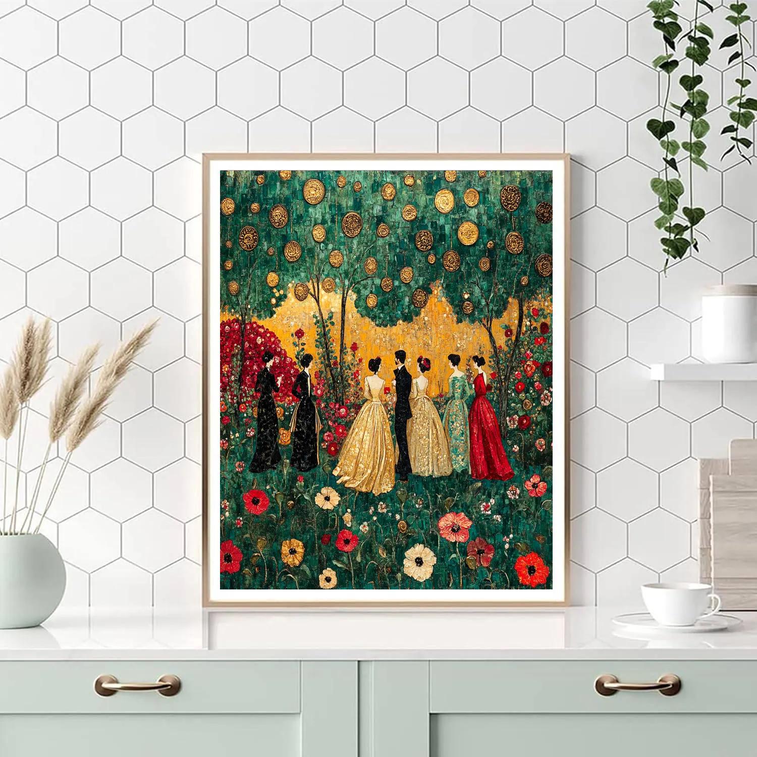 Klimt Inspired Floral Celebration Paint by numbers art
