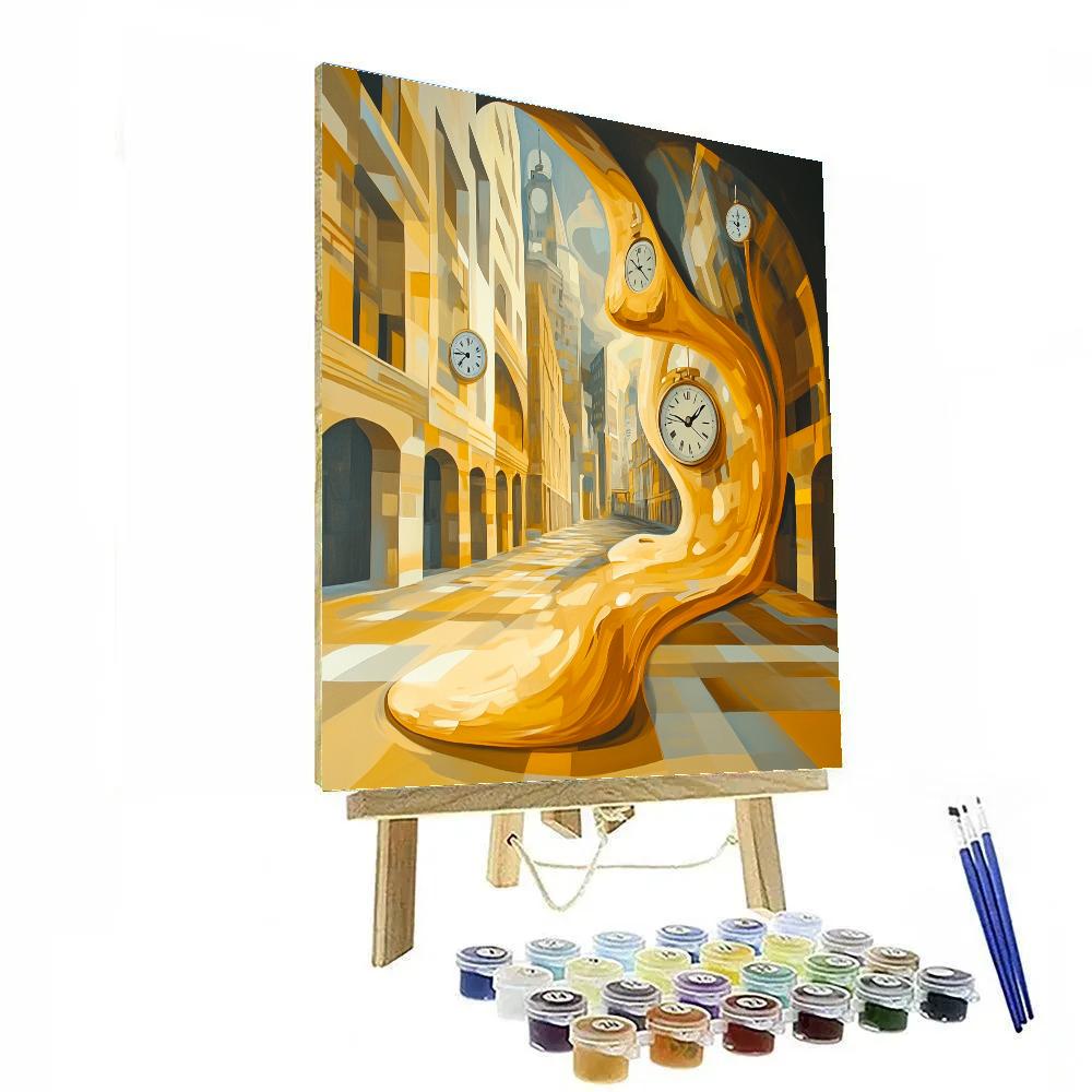 Dali Inspired Surreal Cityscape painting number kit