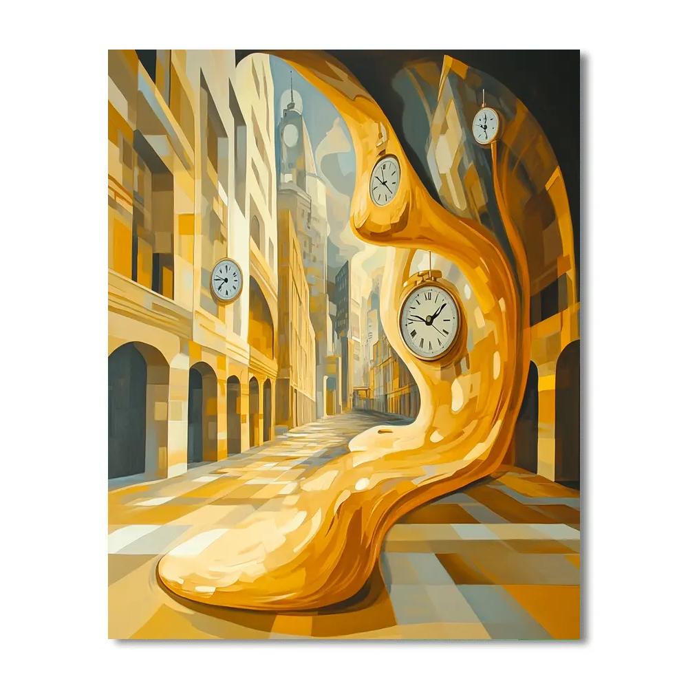 Dali Inspired Surreal Cityscape painting number kit