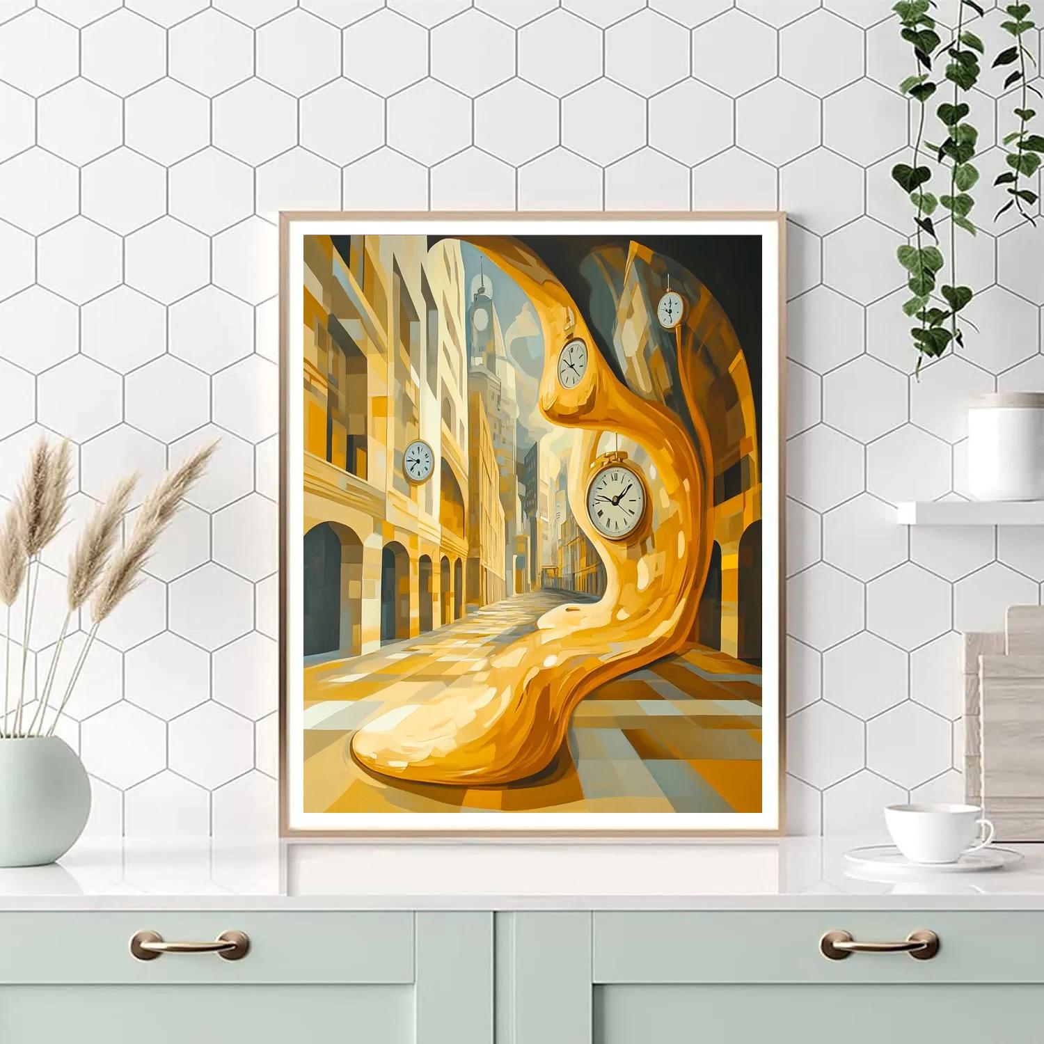 Dali Inspired Surreal Cityscape painting number kit