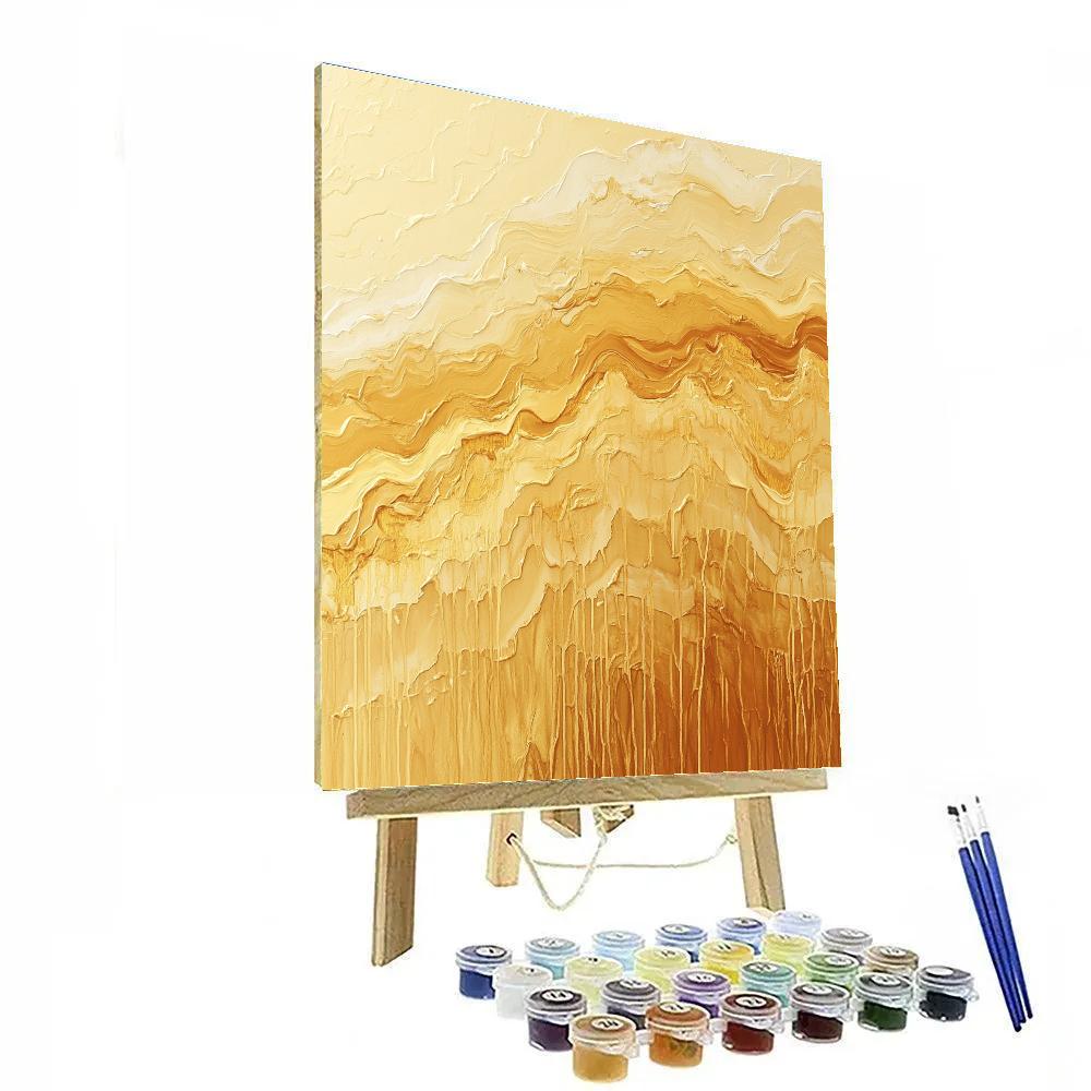 Jackson Pollock Inspired Golden Desert Mirage paint by color