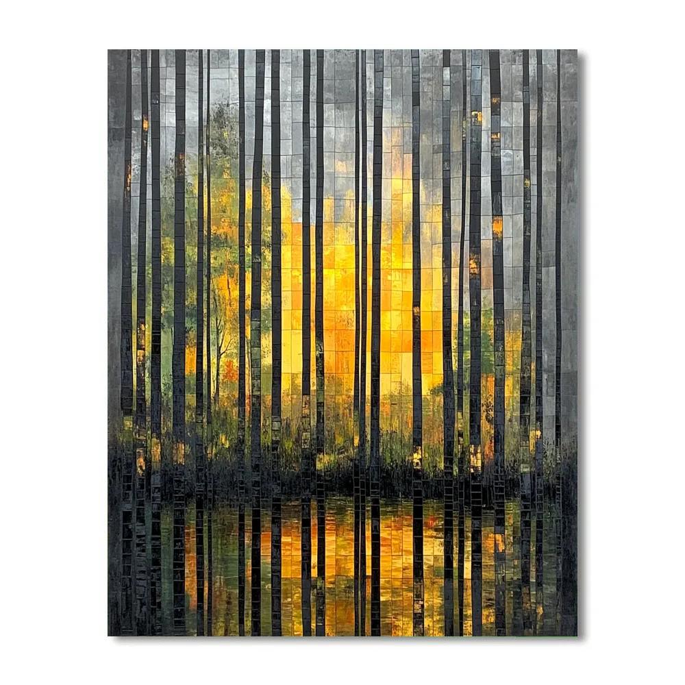 Jean-Paul Riopelle Inspired Autumn Mosaic Tapestry Number painting