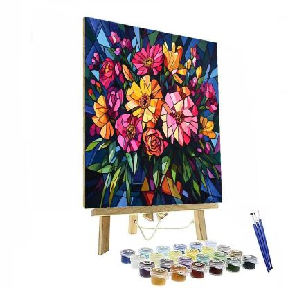 Picasso Inspired Abstract Floral Arrangement paint by number