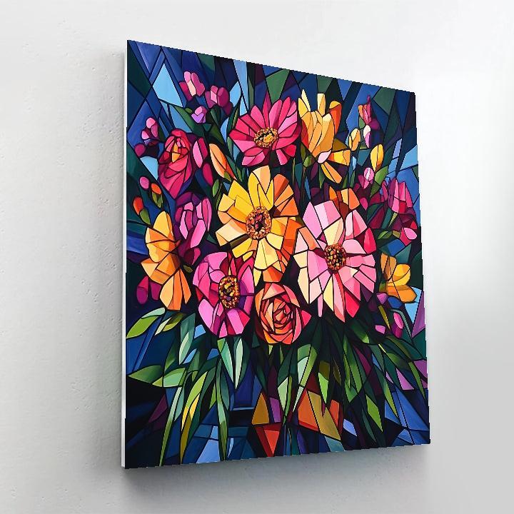 Picasso Inspired Abstract Floral Arrangement paint by number