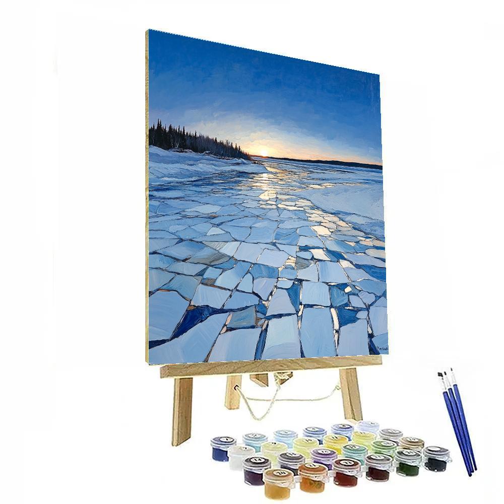 Jean-Paul Riopelle Inspired Northern Sky In Mosaic paint by numbers