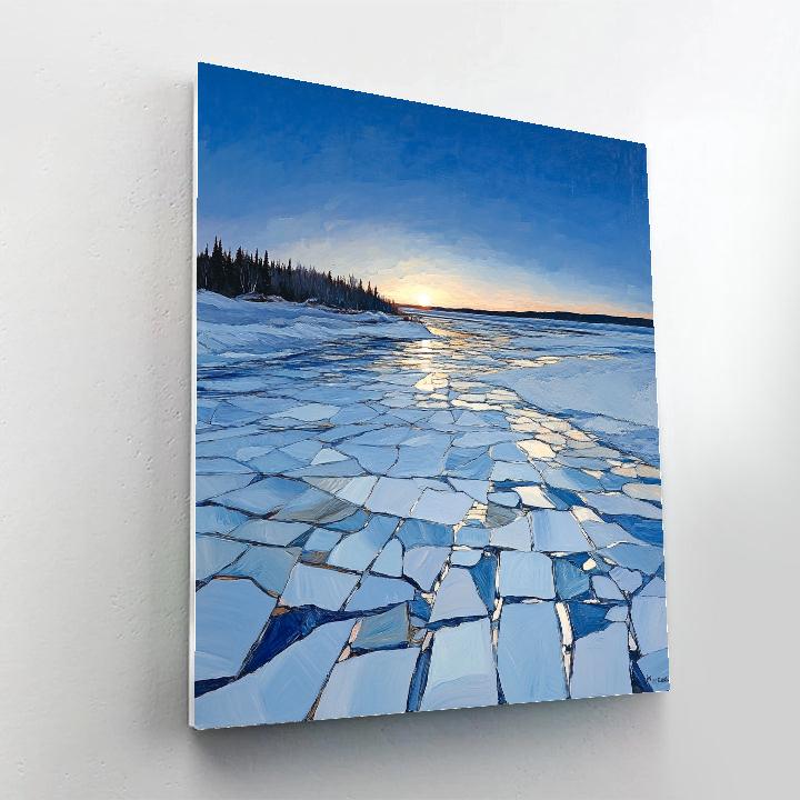 Jean-Paul Riopelle Inspired Northern Sky In Mosaic paint by numbers