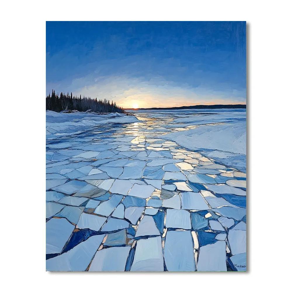 Jean-Paul Riopelle Inspired Northern Sky In Mosaic paint by numbers