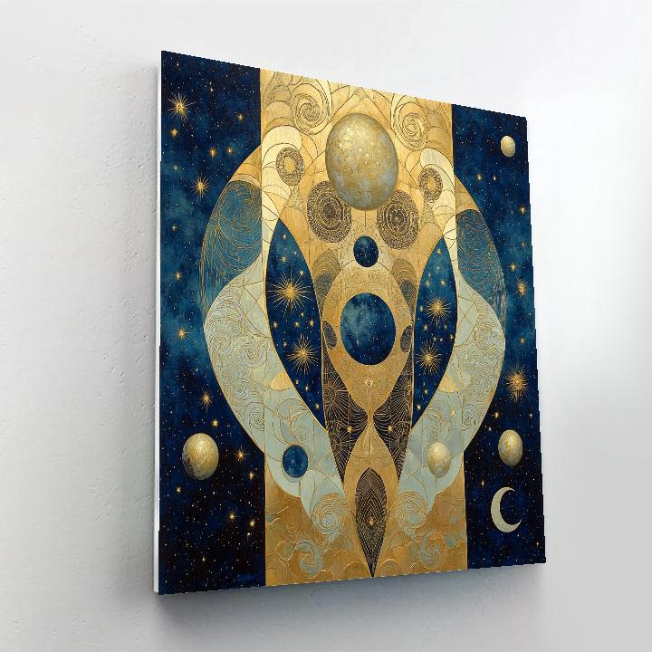 Gustav Klimt Inspired Nebula Tapestry Number painting