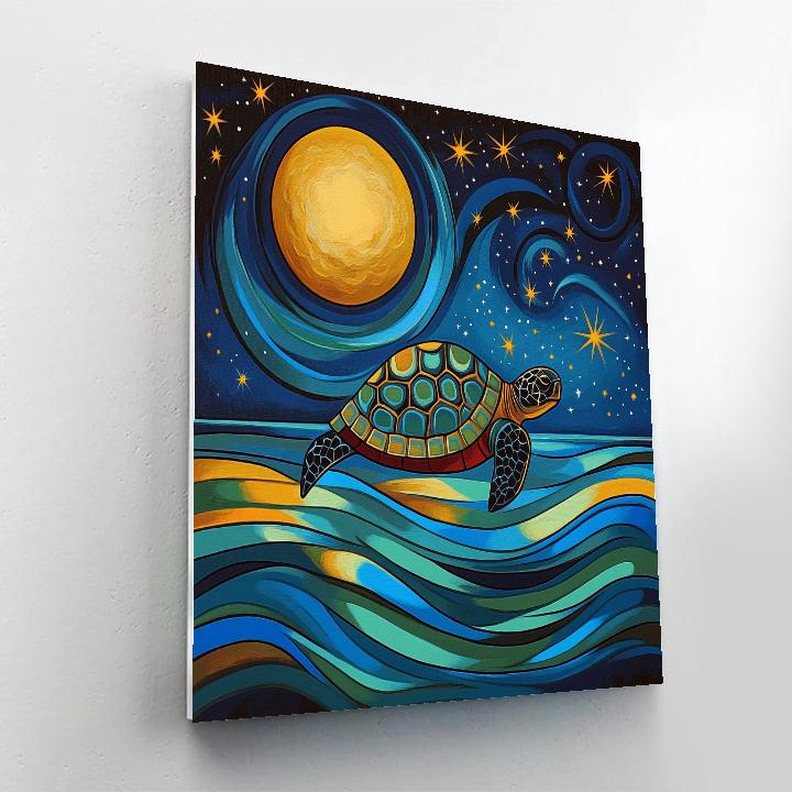 Norval Morrisseau Inspired Moonlit Water Turtle Paint by numbers art