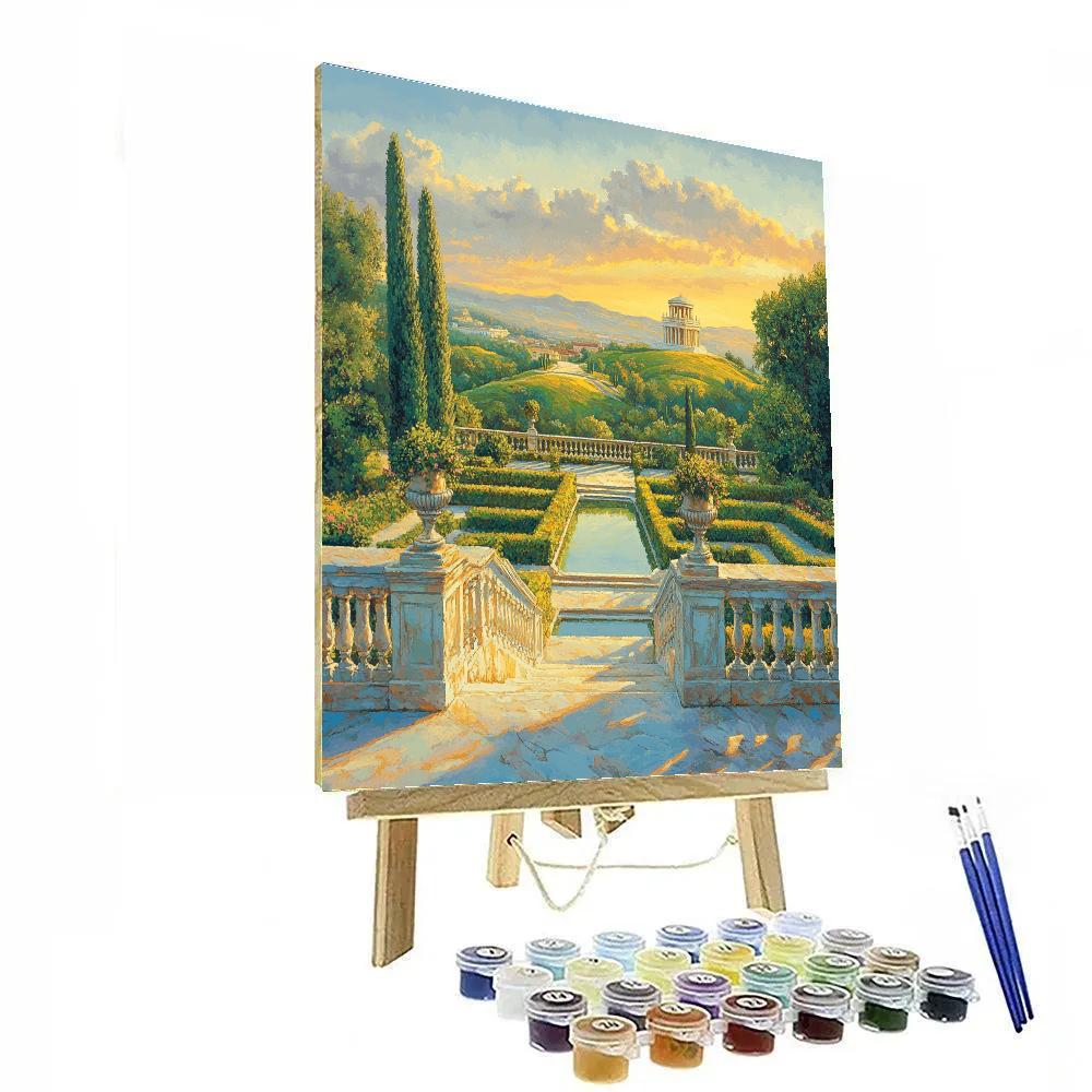 Raphael Inspired Luminous Terrace And Distant Temple Paint by numbers kits
