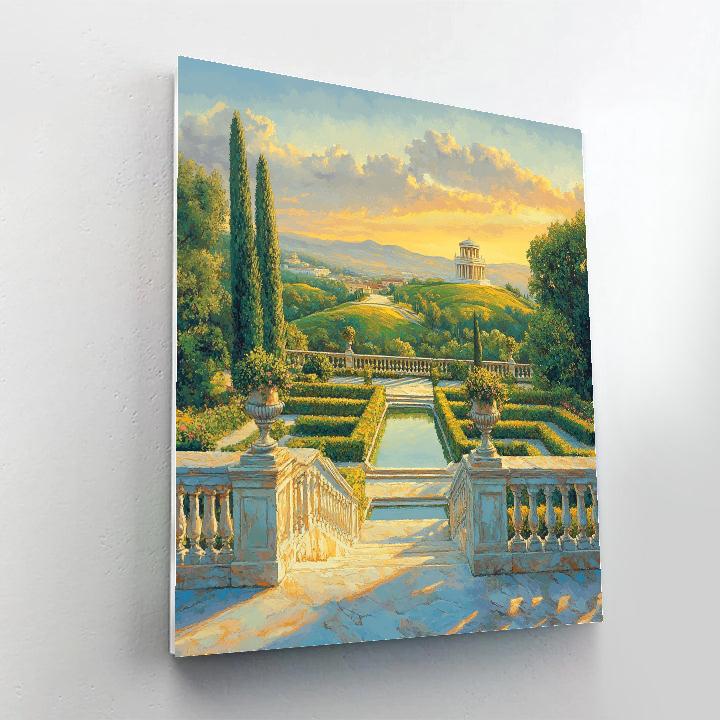 Raphael Inspired Luminous Terrace And Distant Temple Paint by numbers kits