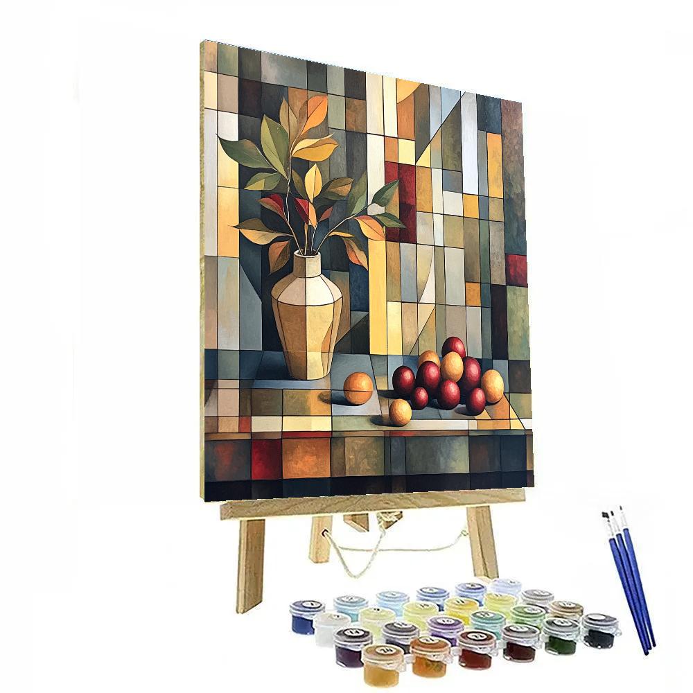 Pablo Picasso Inspired Abstract Still Life With Cubist Vase DIY paint by numbers