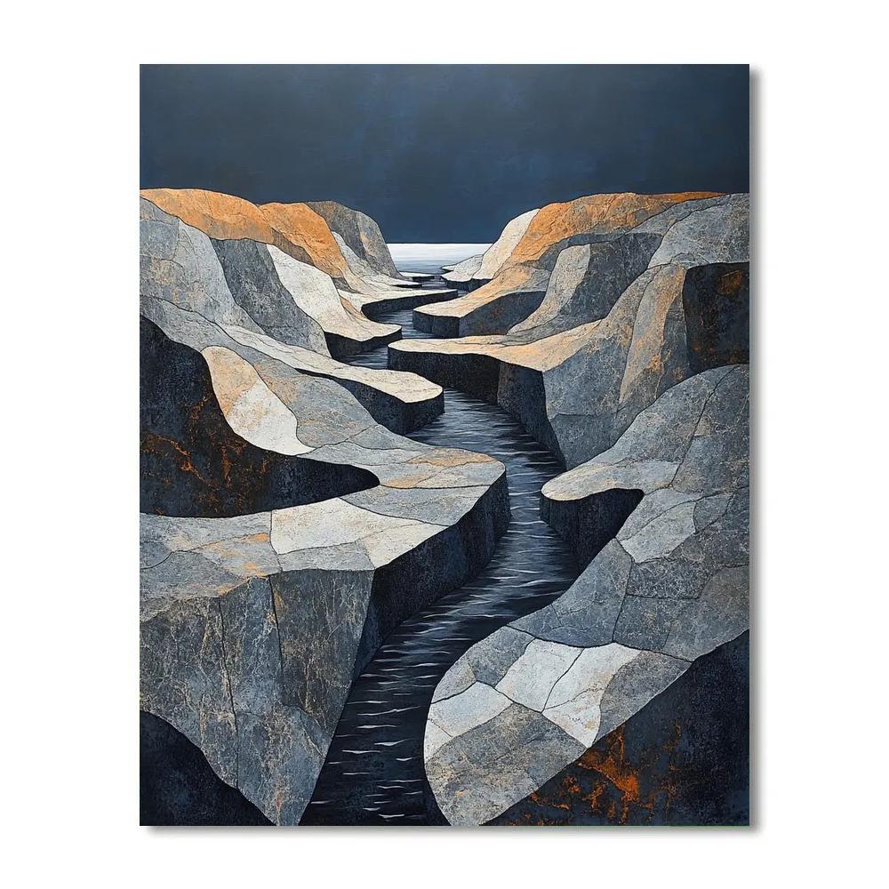 Arthur Lismer Inspired Sculptural Rock Channels Of McGregor Bay Painting by numbers kit