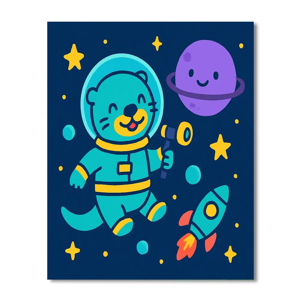 Cosmic Otter Explorer paint by number