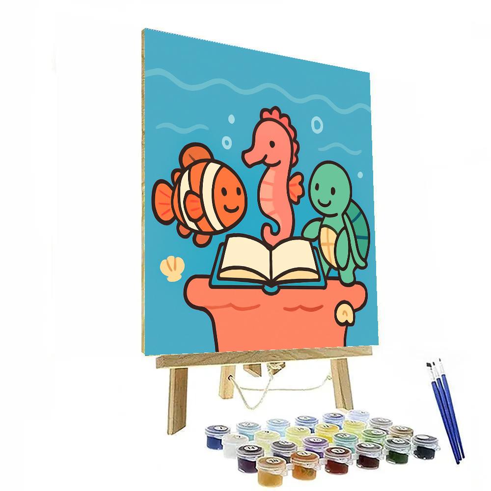 Rainbow Reef Reading Club Paint by numbers art