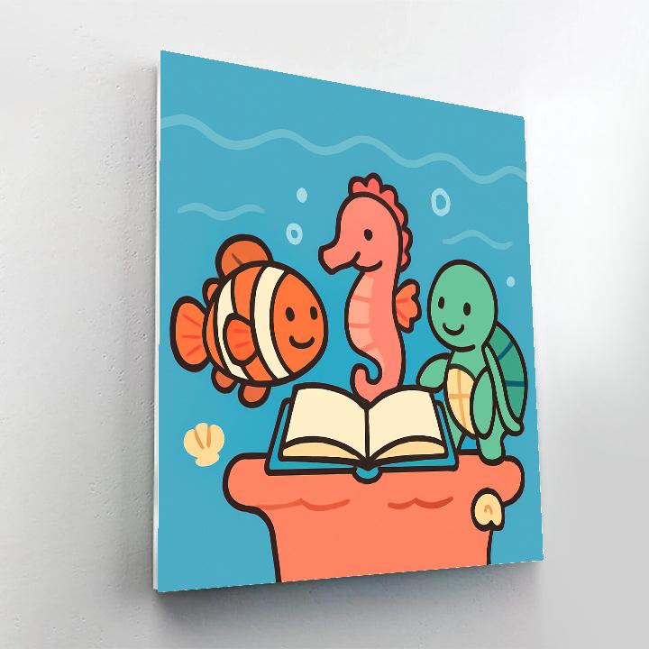 Rainbow Reef Reading Club Paint by numbers art