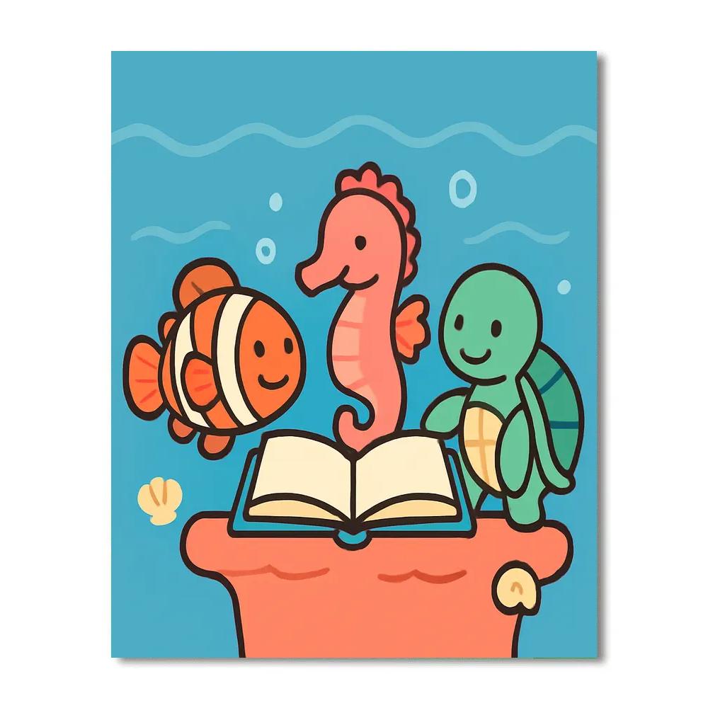 Rainbow Reef Reading Club Paint by numbers art