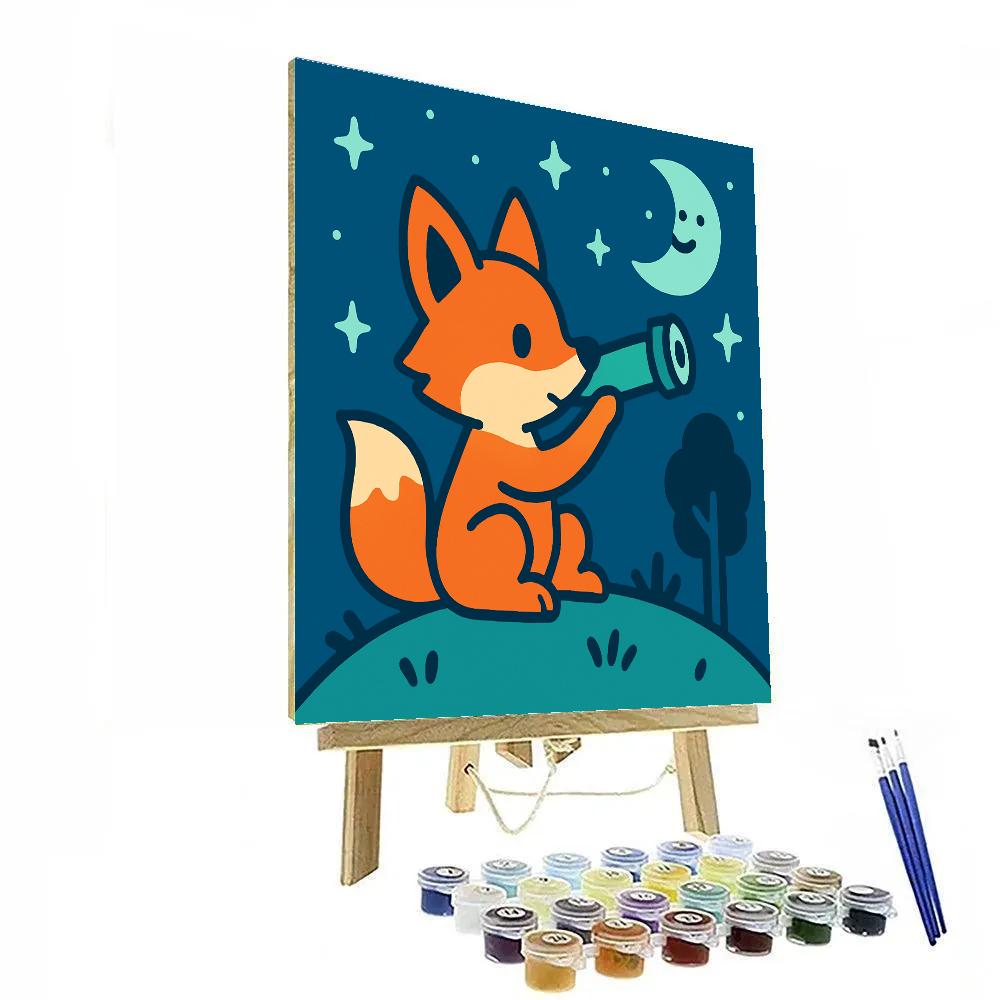 Stargazing Space Fox Paint by numbers art