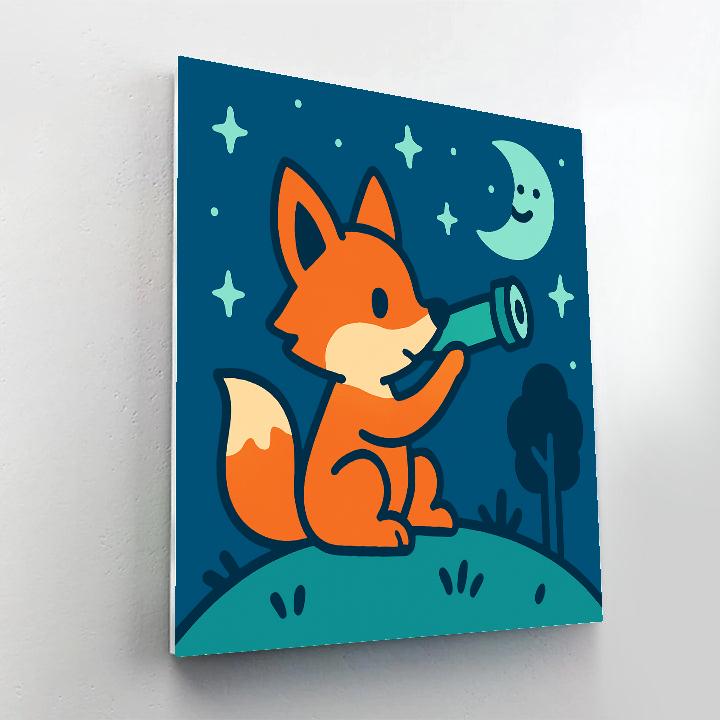Stargazing Space Fox Paint by numbers art