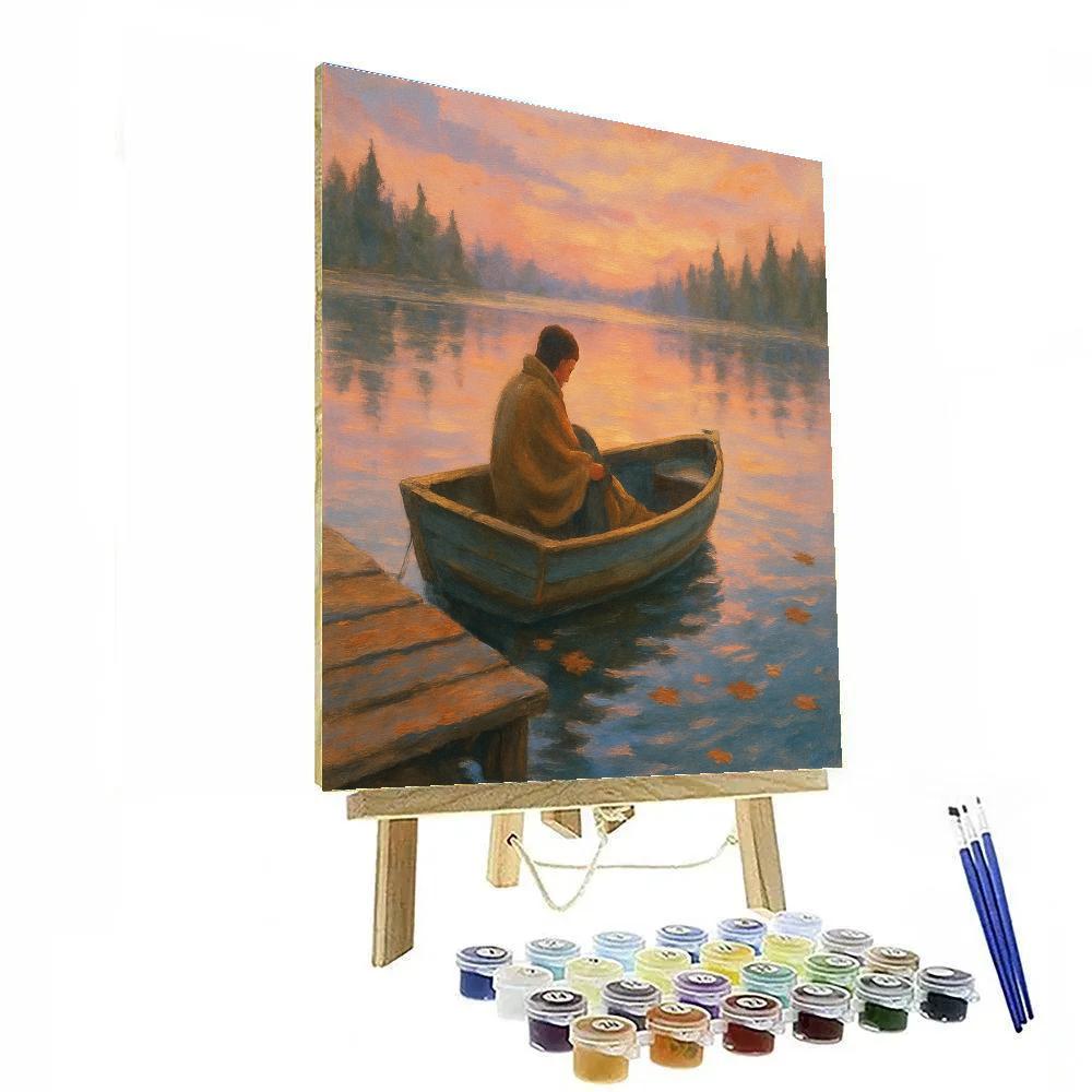 Sunrise Rowboat Reverie paint by number