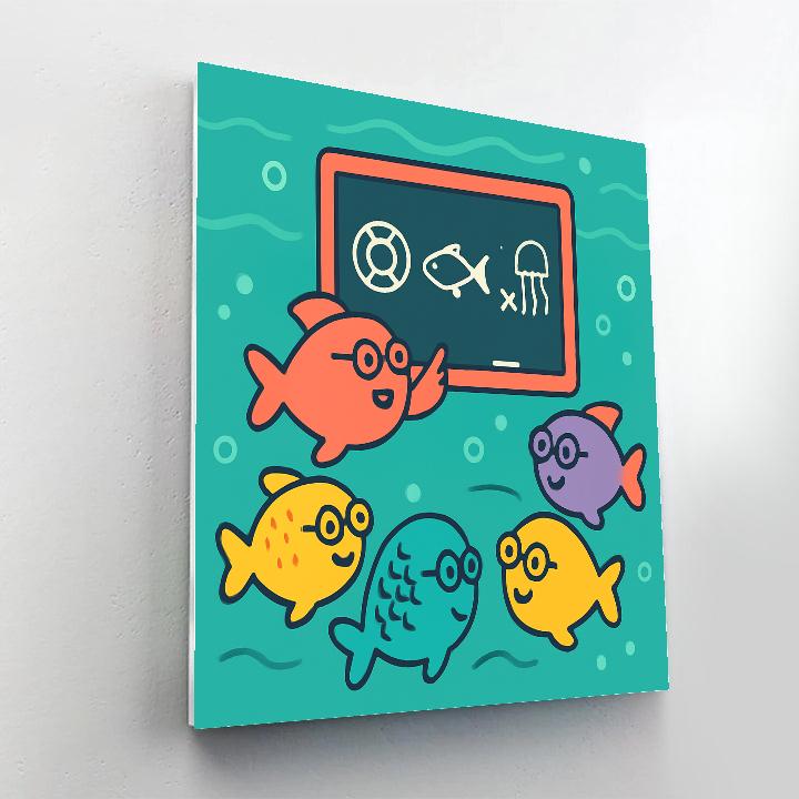 Underwater School Of Curiofish Number painting