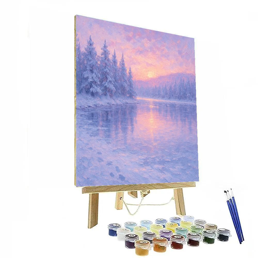 Frozen Mirror Lake Paint by numbers art