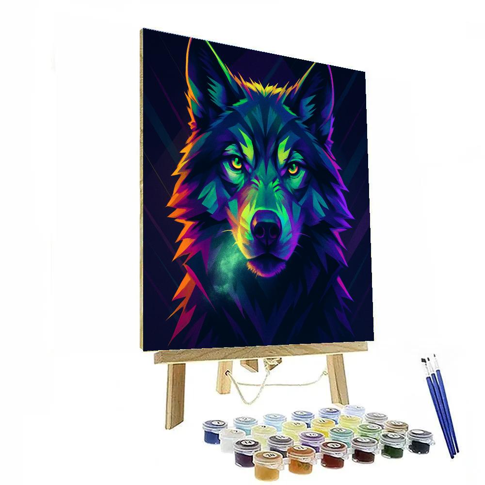 Chromatic Wolf Gaze paint by number