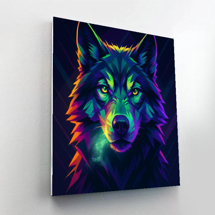 Chromatic Wolf Gaze paint by number