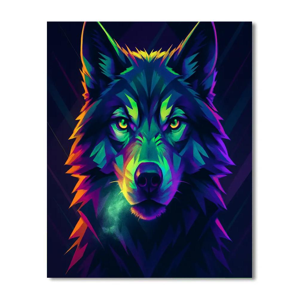 Chromatic Wolf Gaze paint by number