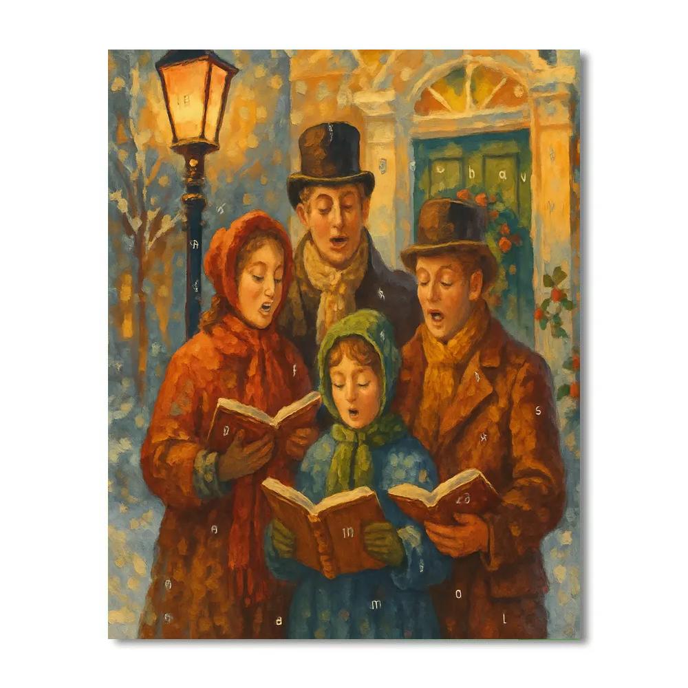 Lamplight Carolers Number painting