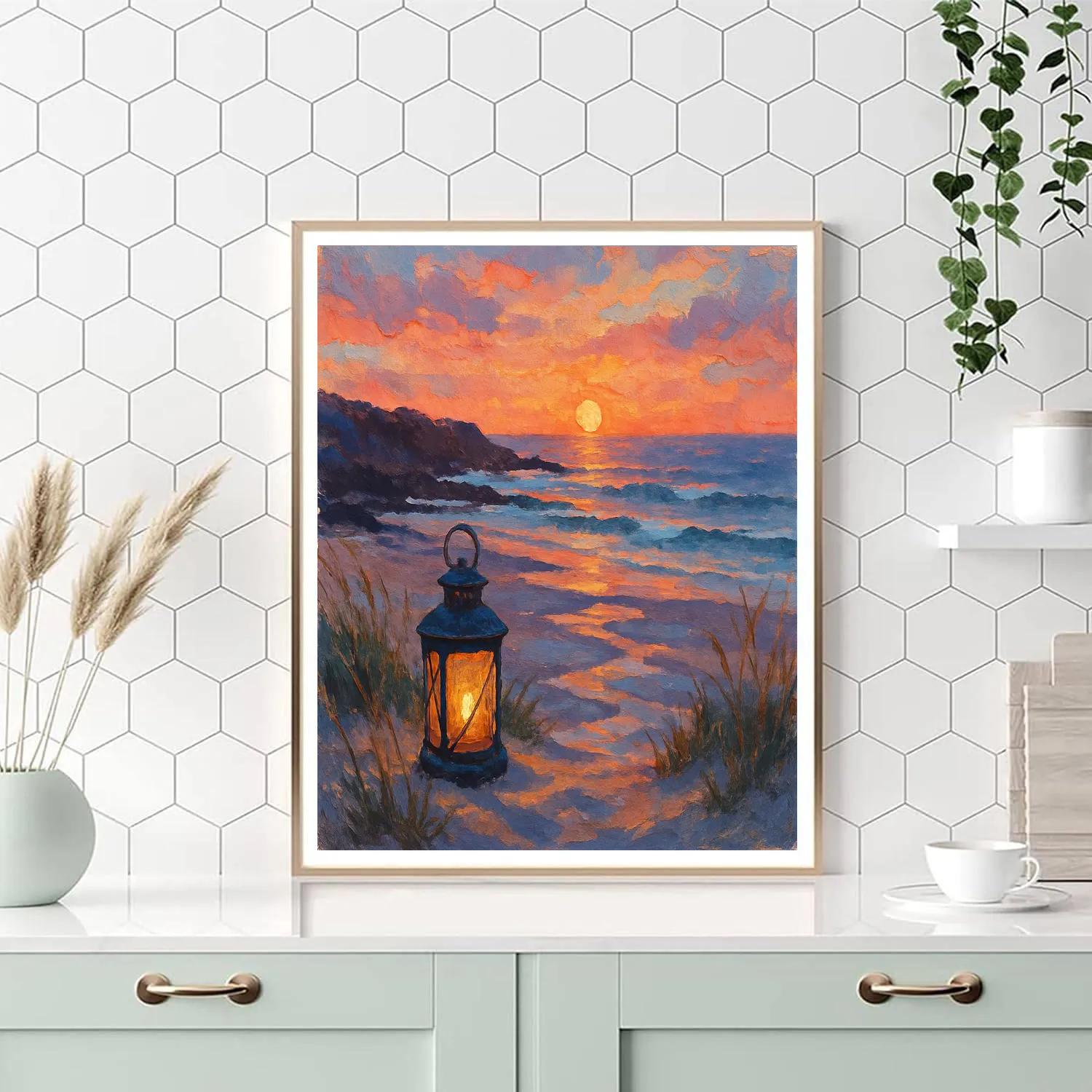 Coastal Lantern Glow Paint by numbers kits