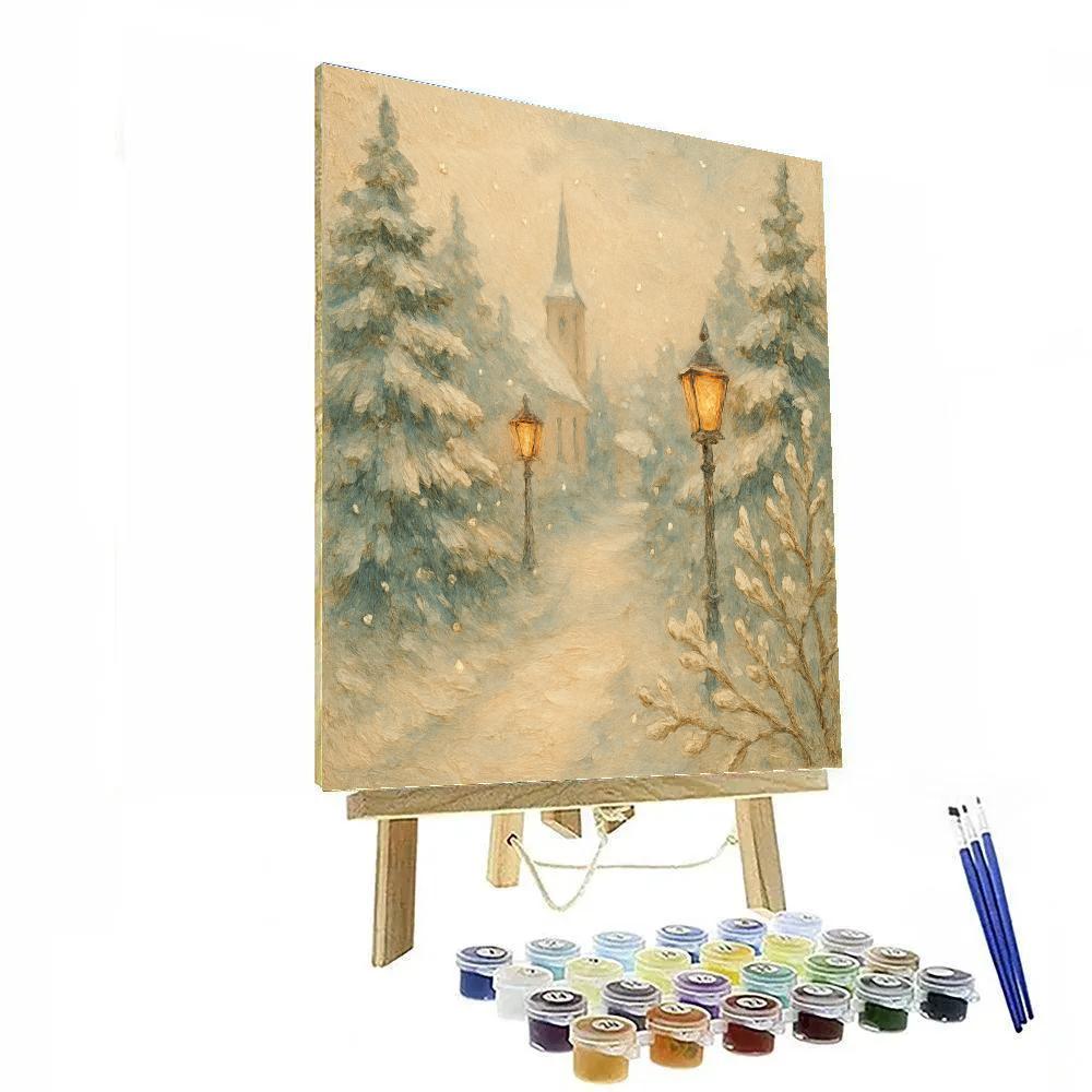 Lanterns Along Frosty Lane DIY paint by numbers